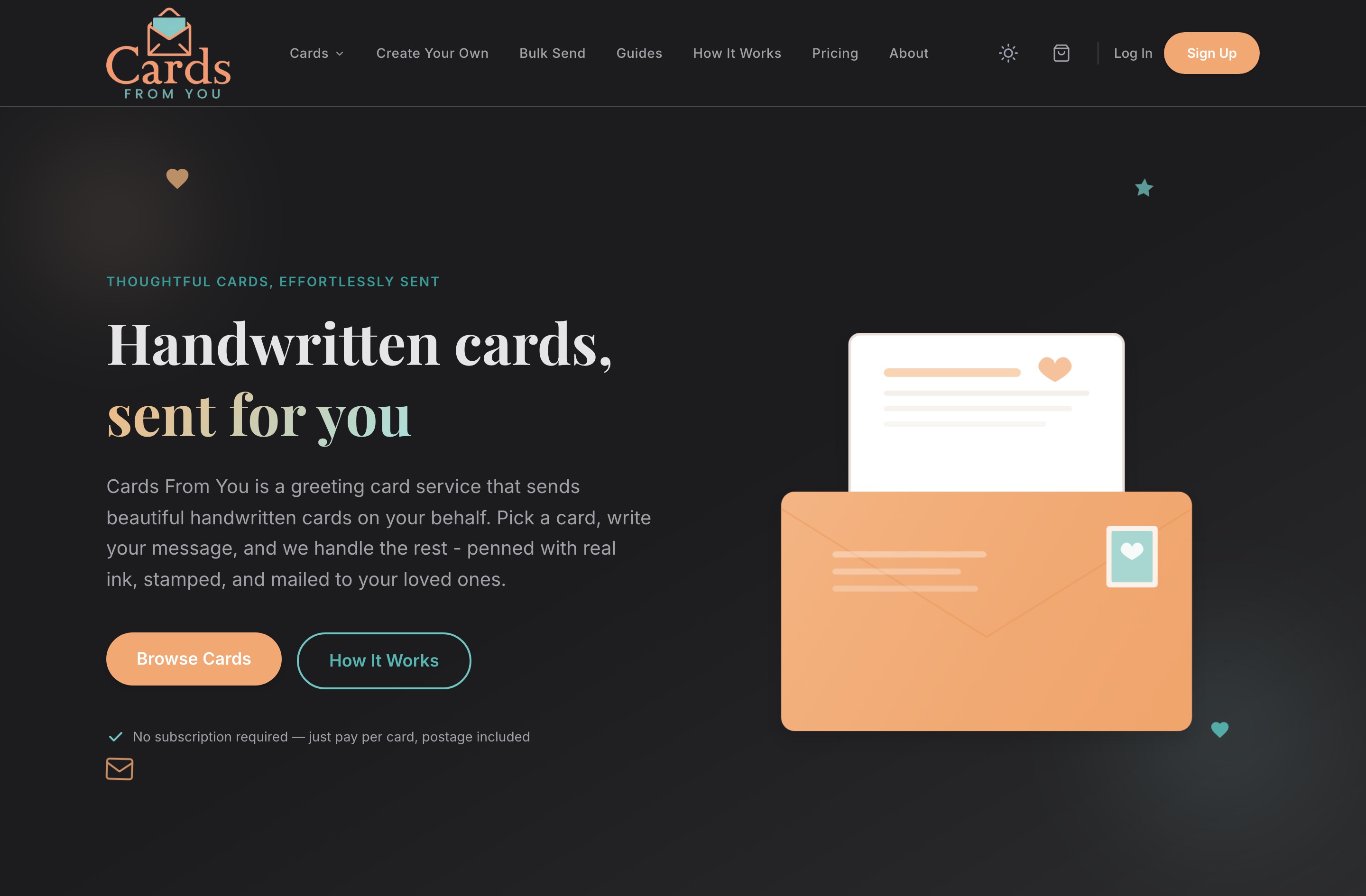 Cards From You homepage