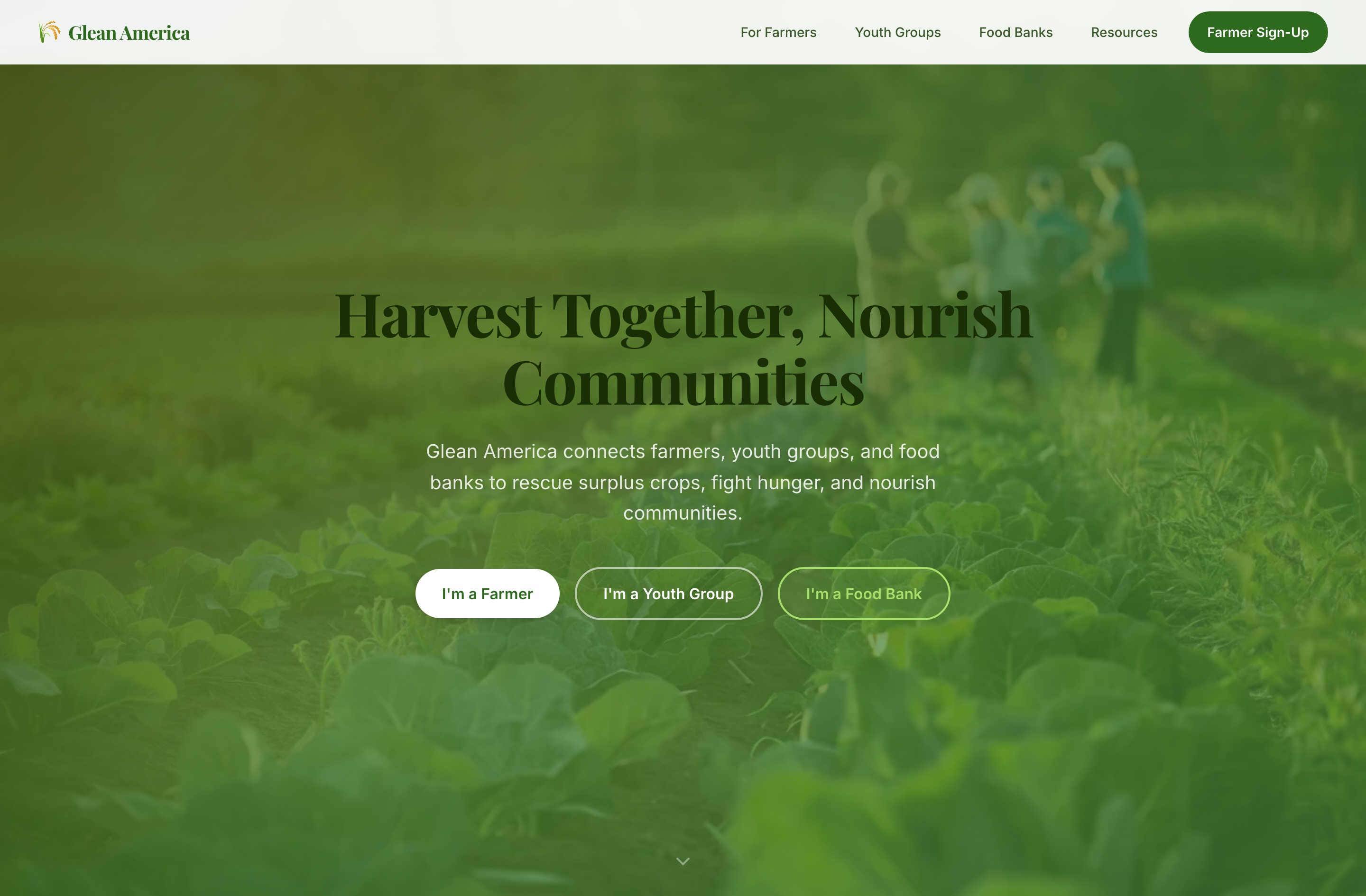 Glean America homepage